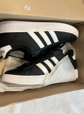 adidas Black and White Low-Top Casual Sneakers